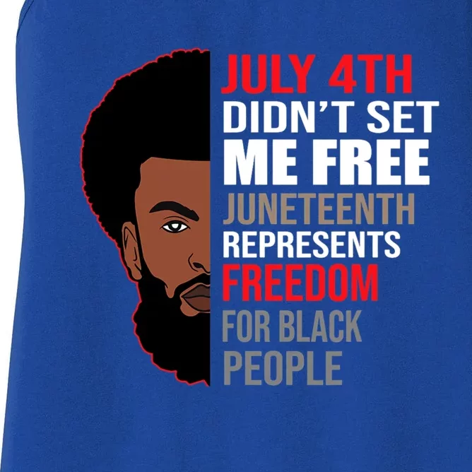 Freedom For Black People Juneteenth Gift Women's Racerback Tank