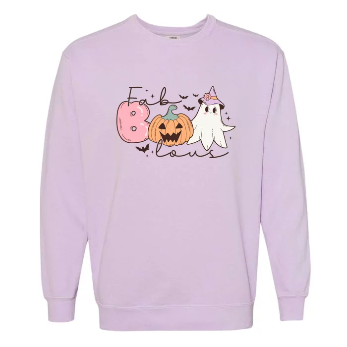 Funny Fab Boo Lous Pumpkin Halloween Retro Gift Garment-Dyed Sweatshirt