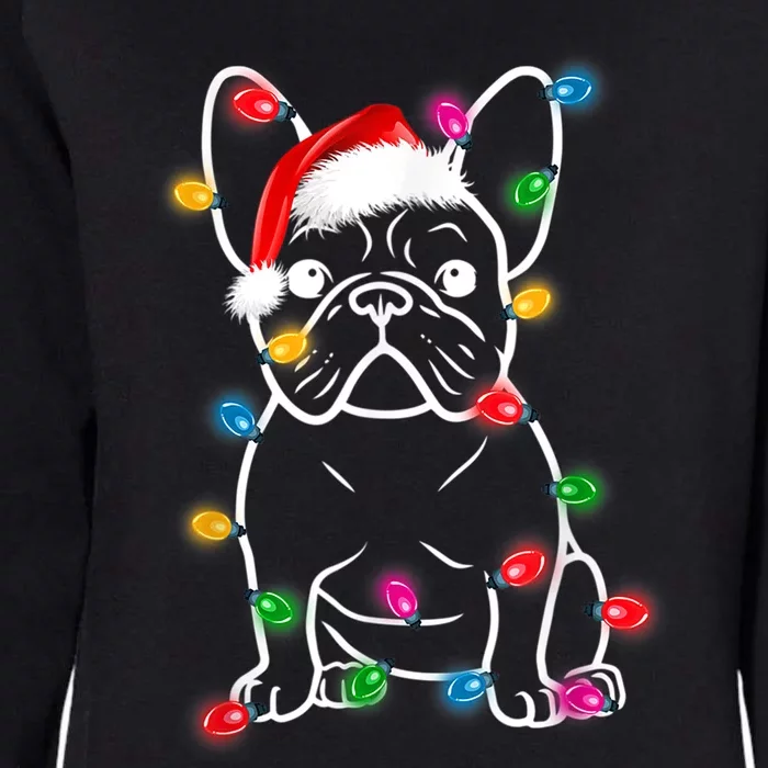 Funny French Bulldog Dog Tree Christmas Lights Pajama Xmas Gift Womens California Wash Sweatshirt