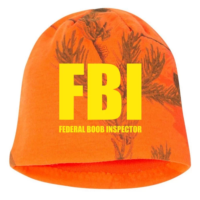 FBI Federal Boob Inspector Funny Saying Dad Joke Kati - Camo Knit Beanie