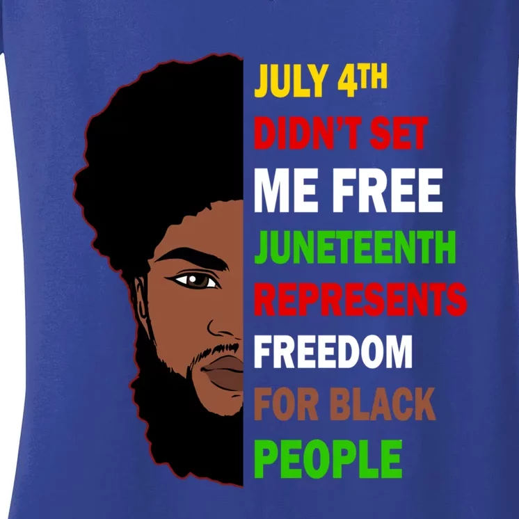 Freedom For Black People Celebrate Juneteenth 1865 Gift Women's V-Neck T-Shirt