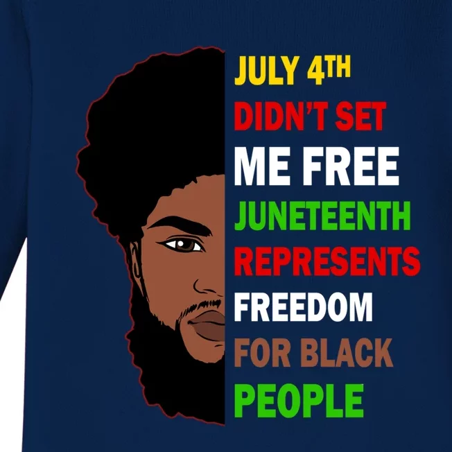 Freedom For Black People Celebrate Juneteenth 1865 Gift Baby Long Sleeve Bodysuit