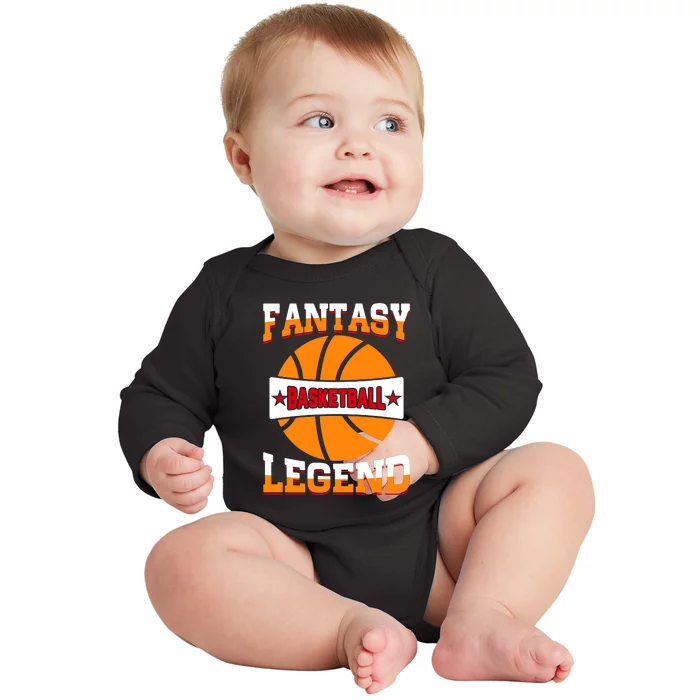 Funny Fantasy Basketball Legend For Bball Fan Baby Long Sleeve Bodysuit