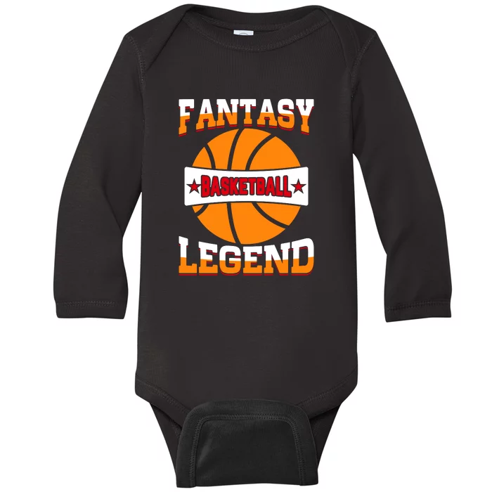 Funny Fantasy Basketball Legend For Bball Fan Baby Long Sleeve Bodysuit