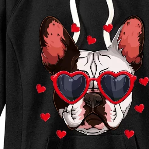 Funny French Bulldog Valentine's Day French Bulldog Lover Cool Gift Women's Fleece Hoodie