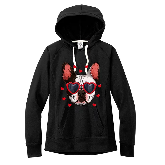 Funny French Bulldog Valentine's Day French Bulldog Lover Cool Gift Women's Fleece Hoodie