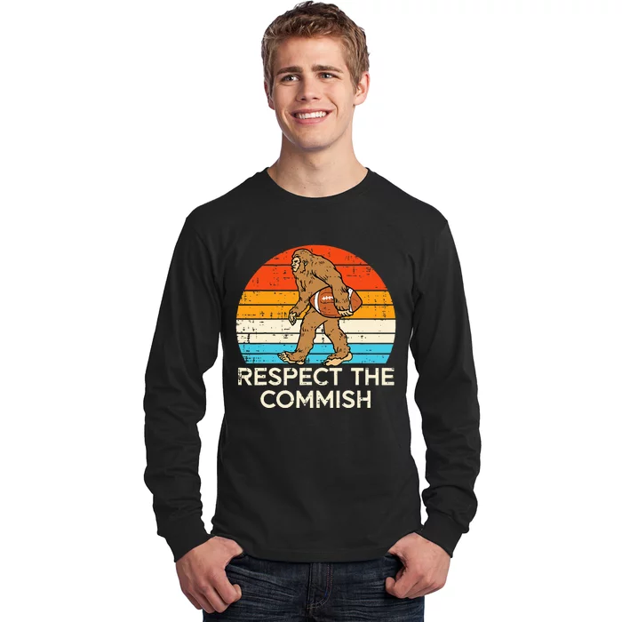 Fantasy Football Bigfoot Respect Commish Commisisoner Long Sleeve Shirt