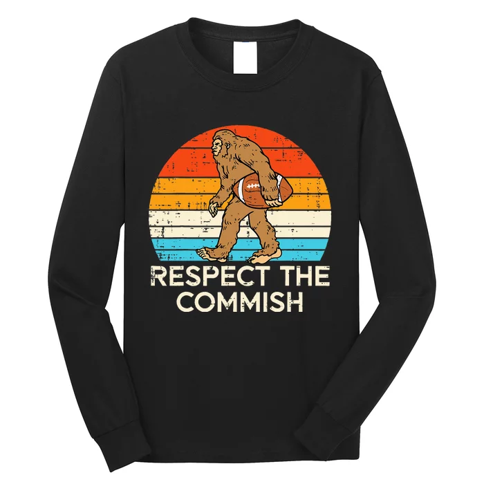 Fantasy Football Bigfoot Respect Commish Commisisoner Long Sleeve Shirt