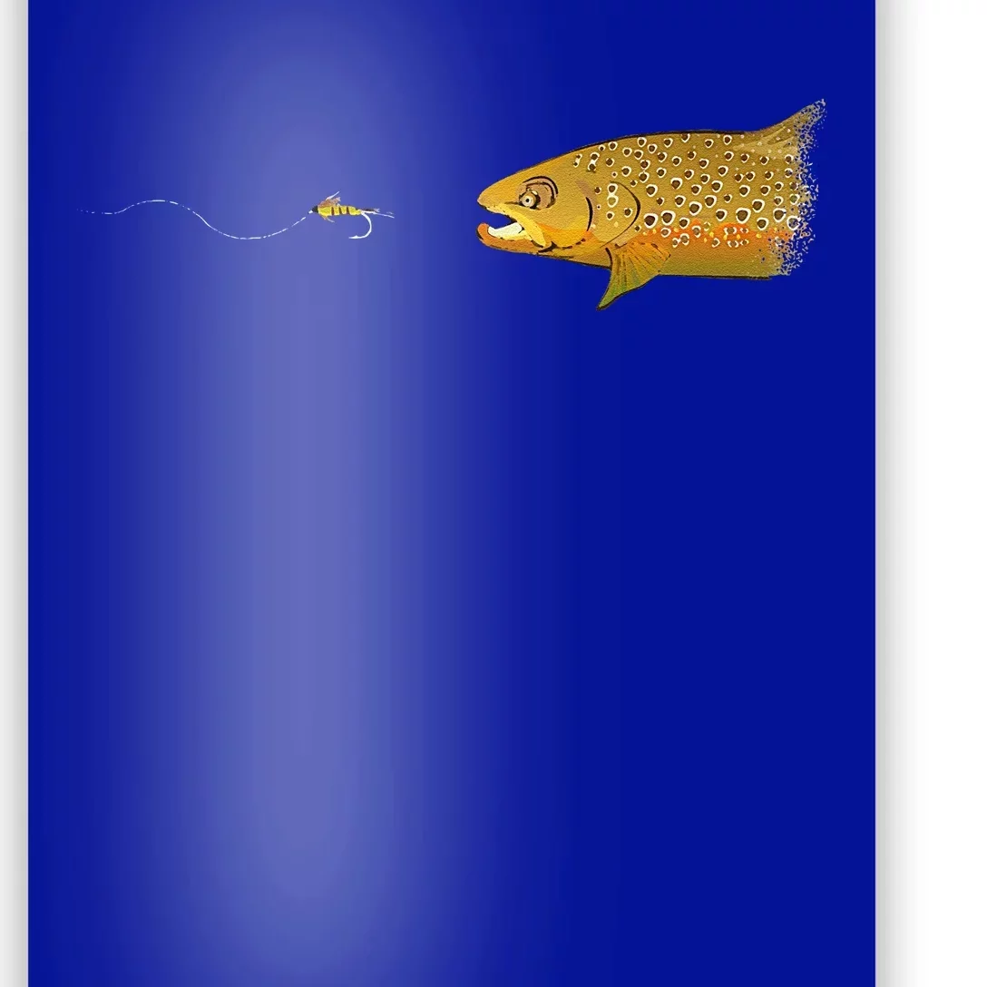 Fly Fishing Brown Trout Dry Fly Tying Fisherman Poster