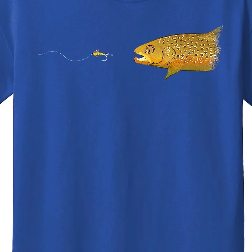 Fly Fishing Brown Trout Dry Fly Tying Fisherman Kids T-Shirt