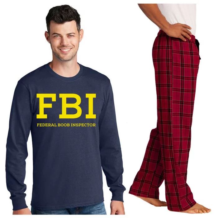 FBI Federal Boob Inspector Funny Saying Long Sleeve Pajama Set