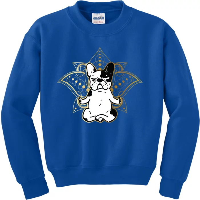 Funny French Bulldog Frenchie Yoga Dog Lovers Gift Kids Sweatshirt