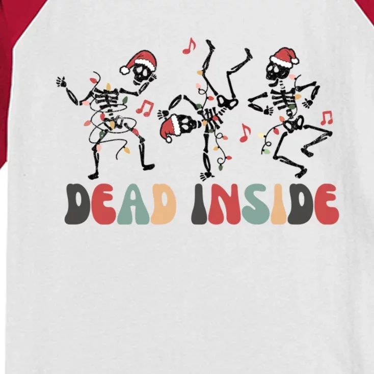 Feeling Festive But Dead Inside Funny Christmas Skeleton Funny Gift Kids Colorblock Raglan Jersey