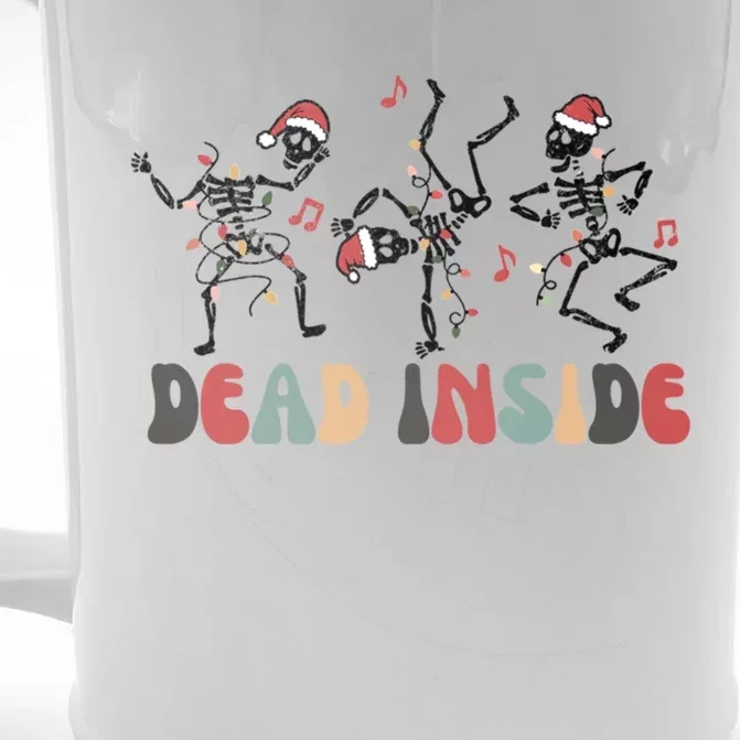 Feeling Festive But Dead Inside Funny Christmas Skeleton Funny Gift Front & Back Beer Stein