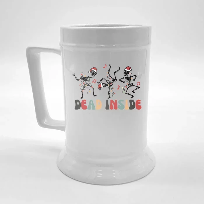 Feeling Festive But Dead Inside Funny Christmas Skeleton Funny Gift Front & Back Beer Stein