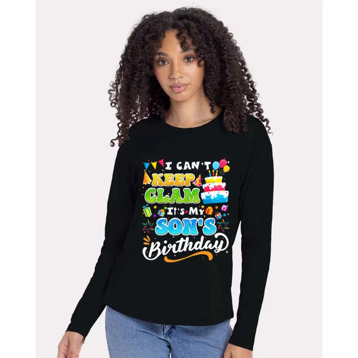 Funny Family Birthday I Cant Keep Calm Its My Sons Birthday Womens Cotton Relaxed Long Sleeve T-Shirt