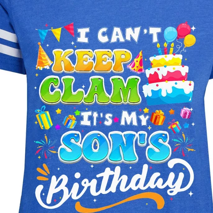 Funny Family Birthday I Cant Keep Calm Its My Sons Birthday Enza Ladies Jersey Football T-Shirt