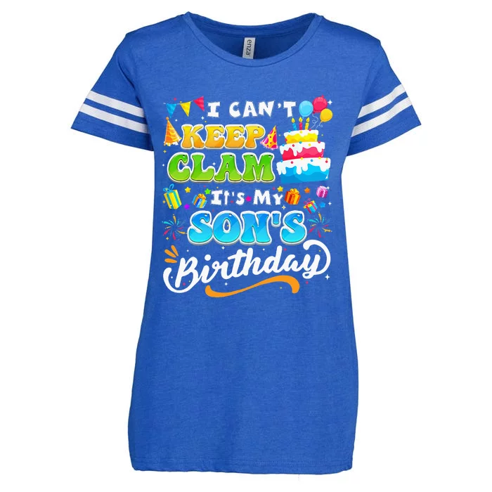 Funny Family Birthday I Cant Keep Calm Its My Sons Birthday Enza Ladies Jersey Football T-Shirt