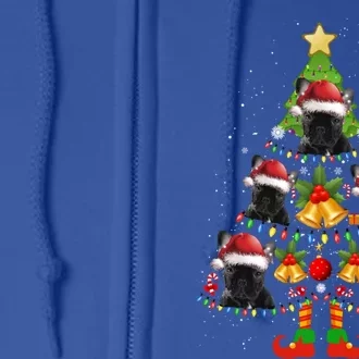 Funny French Bulldog Christmas Lights Tree Dog Lover Xmas Great Gift Full Zip Hoodie