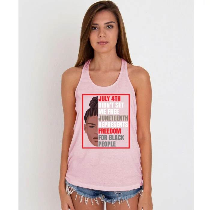 Freedom For Black People African American Juneteenth Cool Gift Women's Knotted Racerback Tank