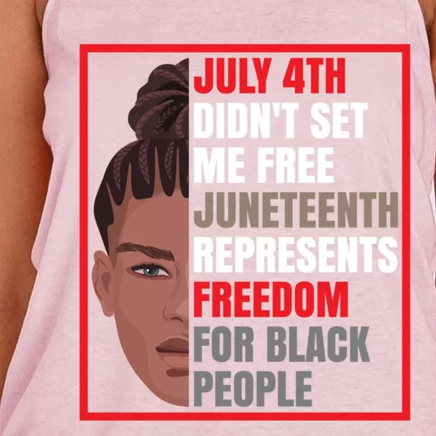 Freedom For Black People African American Juneteenth Cool Gift Women's Knotted Racerback Tank