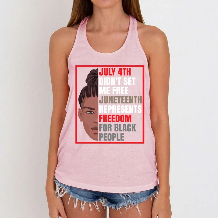 Freedom For Black People African American Juneteenth Cool Gift Women's Knotted Racerback Tank