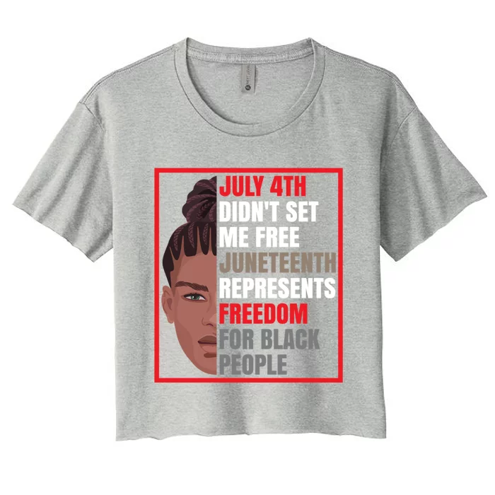 Freedom For Black People African American Juneteenth Cool Gift Women's Crop Top Tee