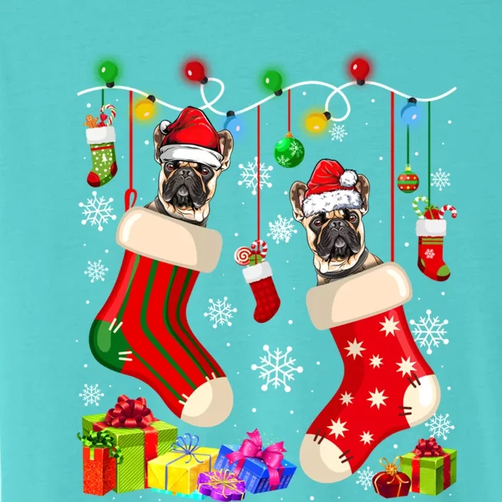 Funny French Bulldog Christmas Socks Xmas Dog Lover Funny Gift ChromaSoft Performance T-Shirt