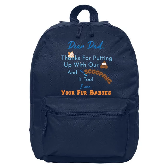 From Fur Babies For Father Fathers Day Cat Dad 16 in Basic Backpack