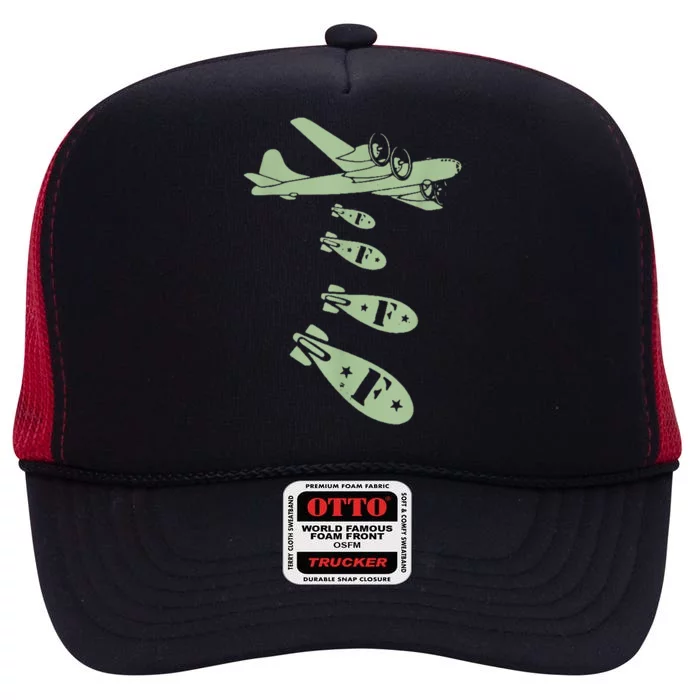 Funny F Bomb Drop The Bomb Quote High Crown Mesh Trucker Hat