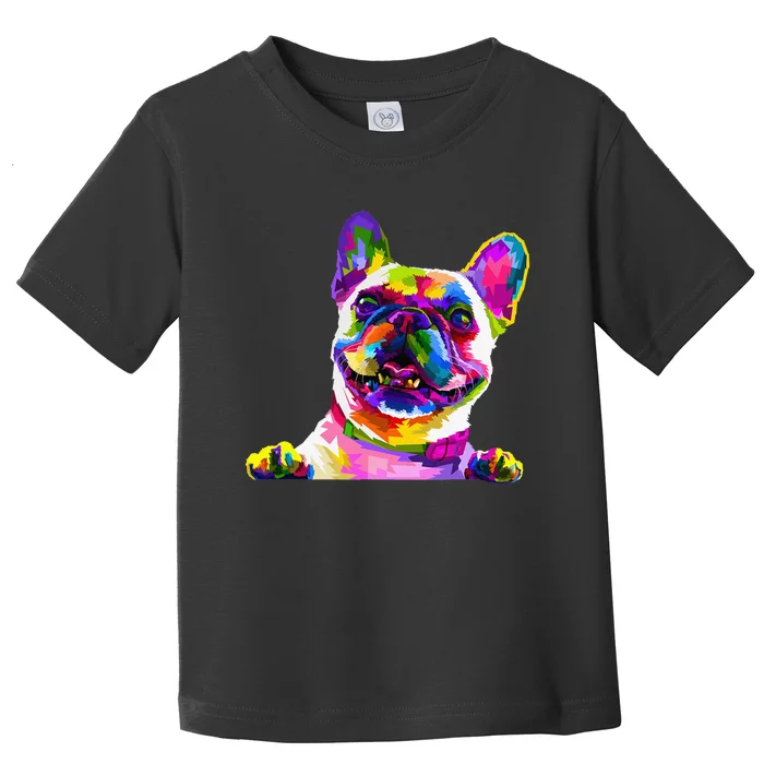 Frenchie French Bulldog Pop Art Portrait Bouledogue Toddler T-Shirt