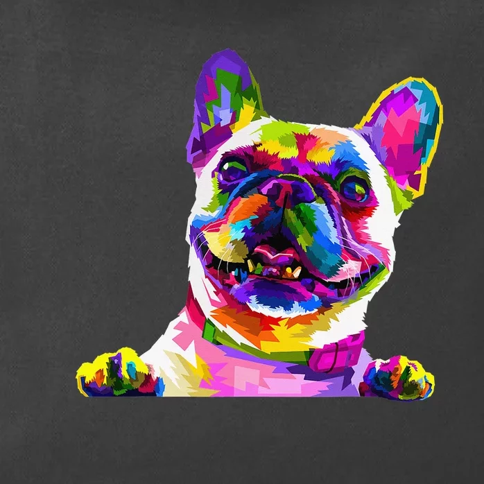 Frenchie French Bulldog Pop Art Portrait Bouledogue Zip Tote Bag