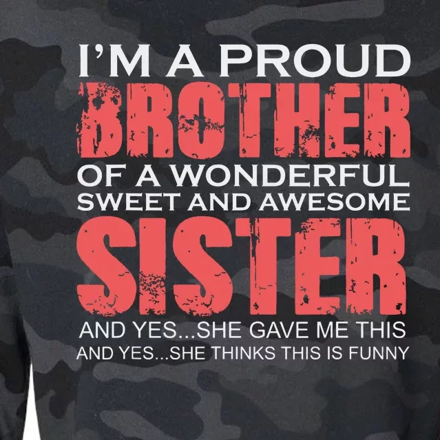 Funny For Brother Of The Great Sister Birthday Clothing Cropped Pullover Crew