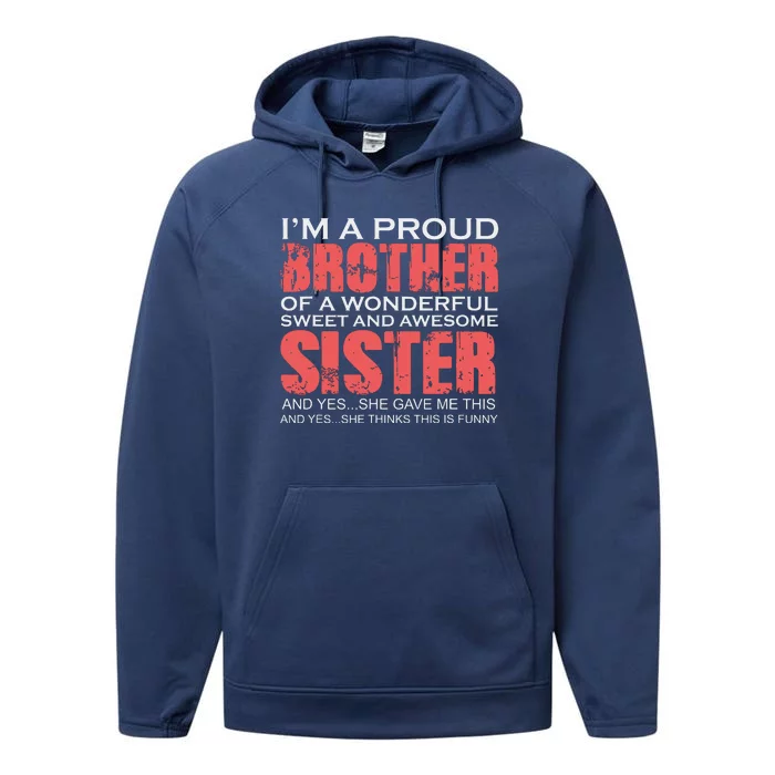 Funny For Brother Of The Great Sister Birthday Clothing Performance Fleece Hoodie