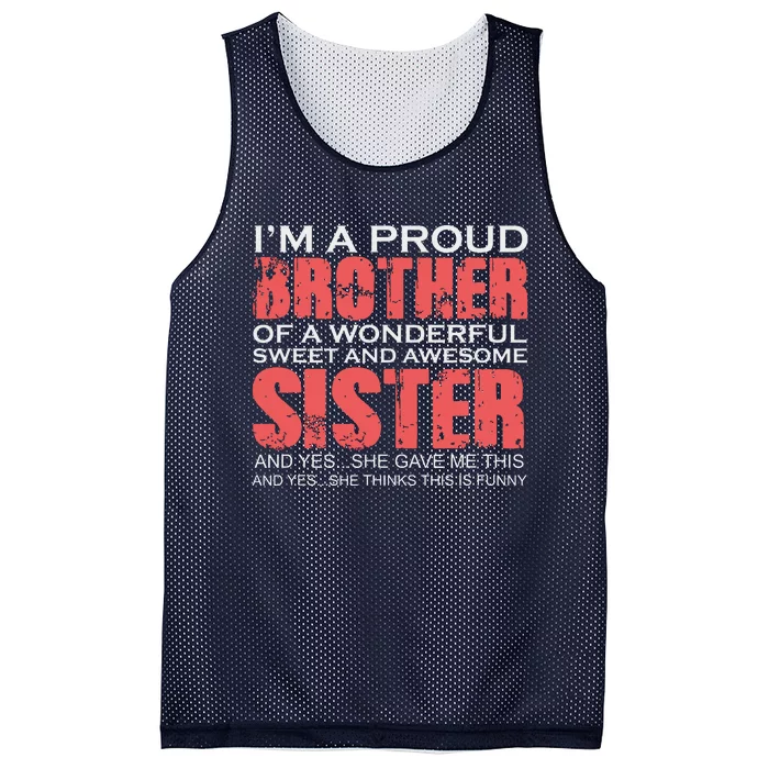 Funny For Brother Of The Great Sister Birthday Clothing Mesh Reversible Basketball Jersey Tank