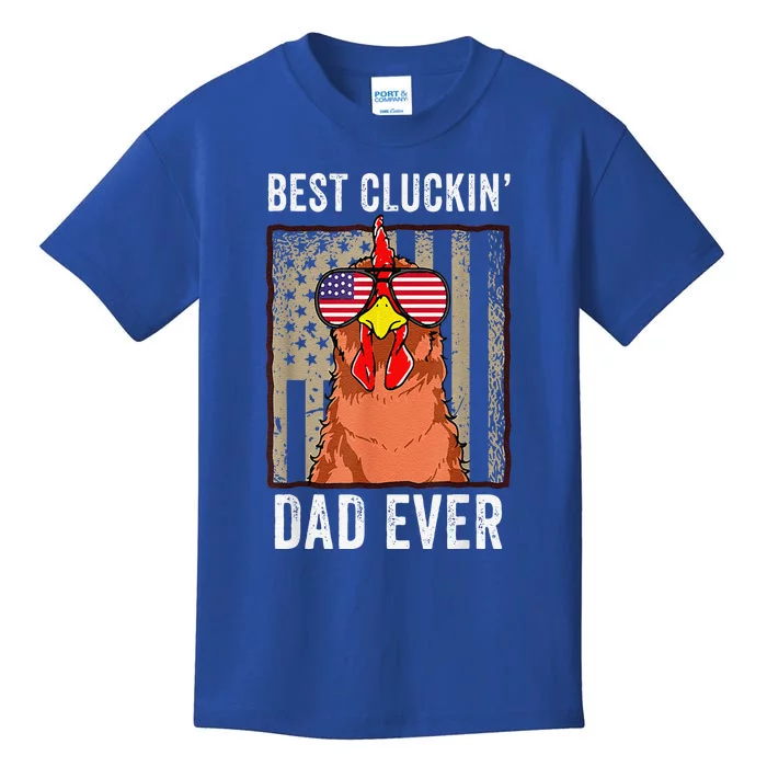 Funny Farm Best Cluckin' Dad Ever Chicken Kids T-Shirt