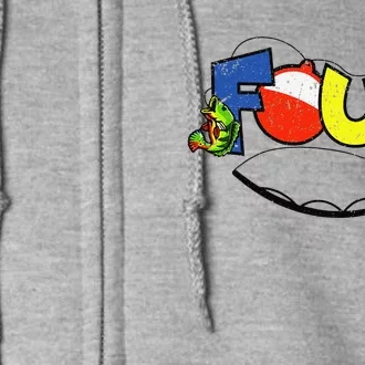 Funny Fishing Birthday 4 Year Old Four Bobber Fourth Full Zip Hoodie