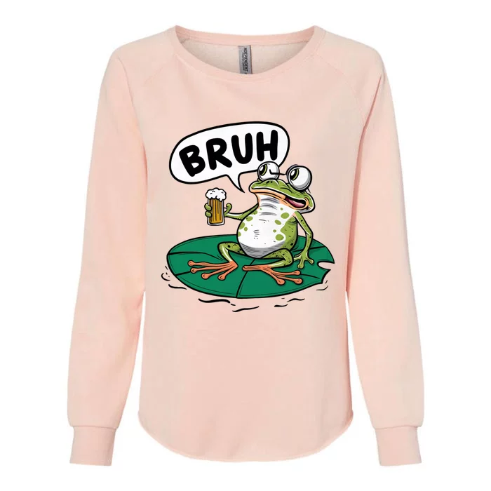 Funny Frog Bruh .. Womens California Wash Sweatshirt