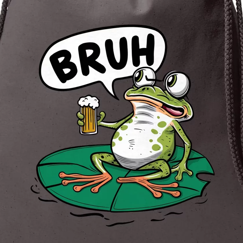 Funny Frog Bruh .. Drawstring Bag