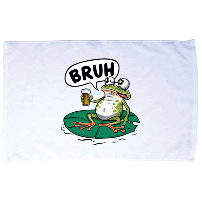 Funny Frog Bruh .. Microfiber Hand Towel