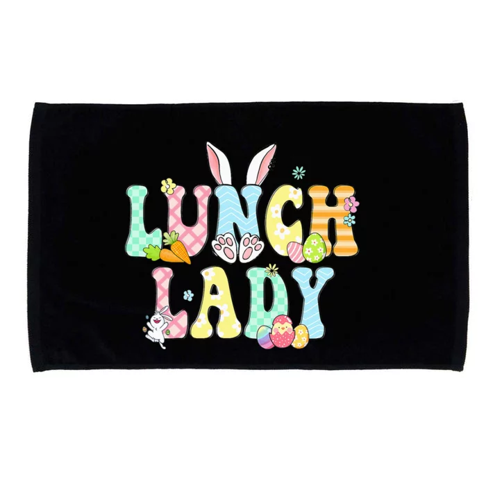 funny Floral Bunny Lunch Lady Egg Easter Day Microfiber Hand Towel