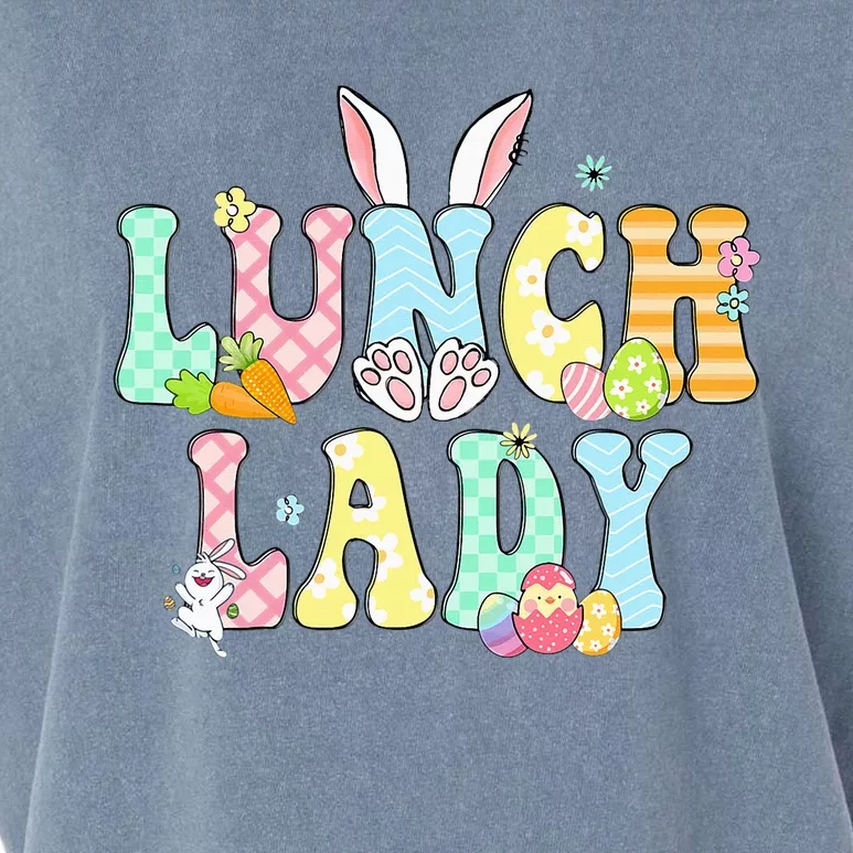 funny Floral Bunny Lunch Lady Egg Easter Day Garment-Dyed Women's Muscle Tee