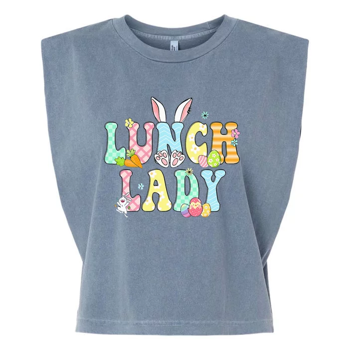 funny Floral Bunny Lunch Lady Egg Easter Day Garment-Dyed Women's Muscle Tee