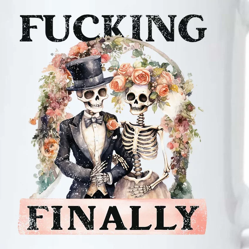 Fucking Finally Bridesmaid Skeleton Bride Groom Halloween Black Color Changing Mug