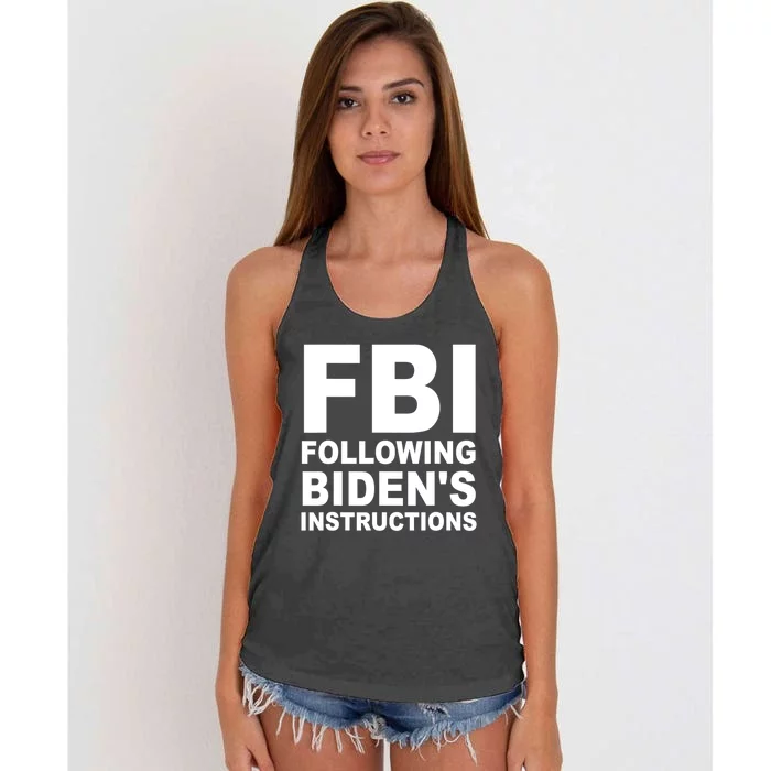 FBI Following Bidens Instructions Apparel Women's Knotted Racerback Tank