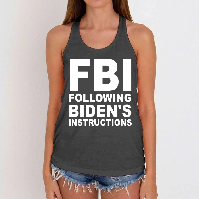 FBI Following Bidens Instructions Apparel Women's Knotted Racerback Tank