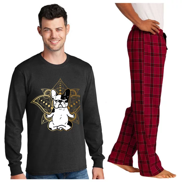 Funny French Bulldog Frenchie Yoga Dog Lovers Great Gift Long Sleeve Pajama Set