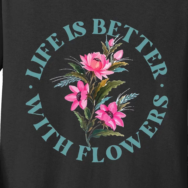 Florist Flower Bouquet Floral Designer Quote Kids Long Sleeve Shirt