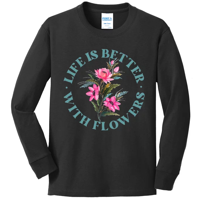 Florist Flower Bouquet Floral Designer Quote Kids Long Sleeve Shirt