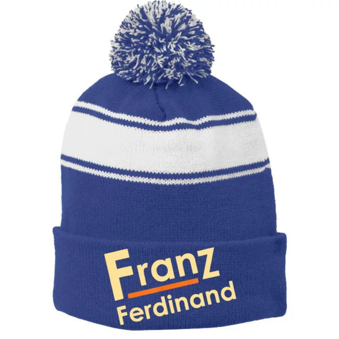 Franz Ferdinands Band Logo, Rock Music For Fans Stripe Pom Pom Beanie